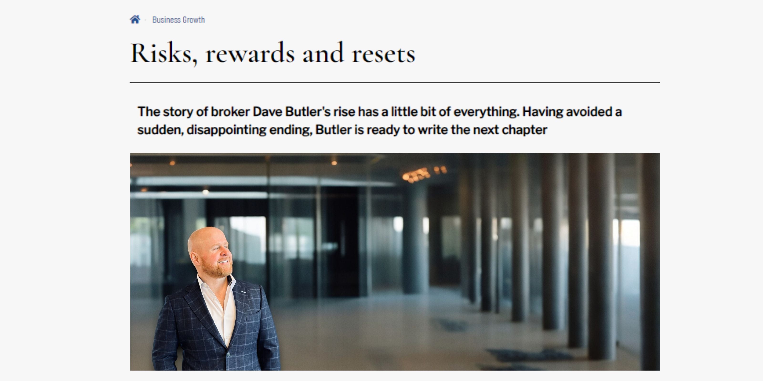 Dave Butler featured in CMP’s “Risks, Rewards, & Resets” article