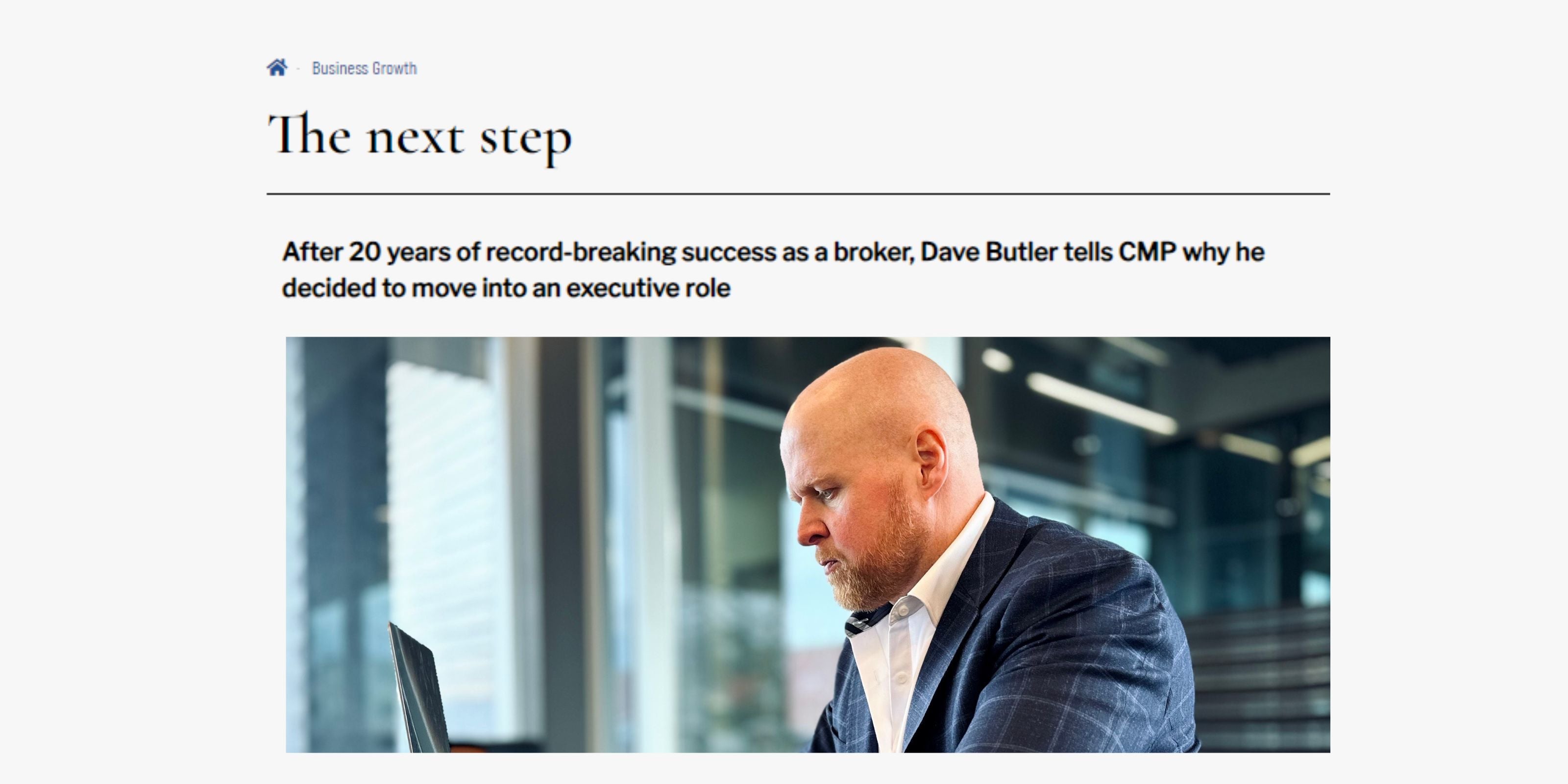 Dave Butler featured on CMP’s “The Next Step” article