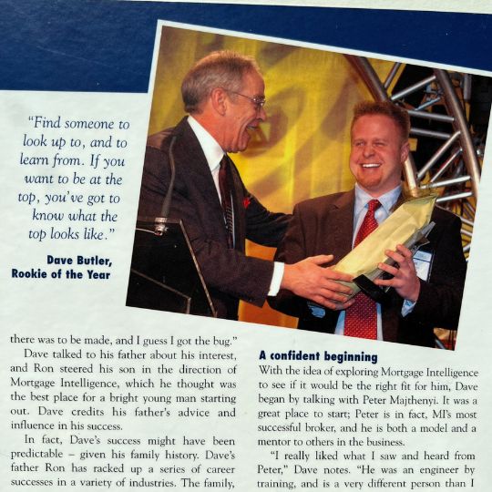 The beginning of Dave Butler's mortgage career