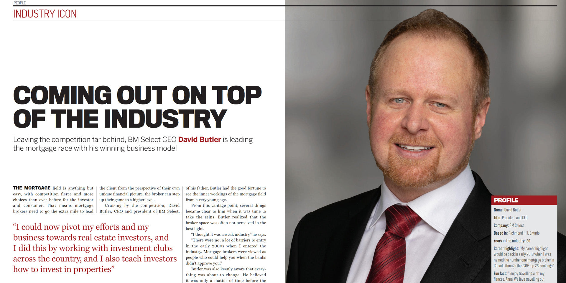 Dave Butler featured on CMP’s 2022 “Industry Icon” article